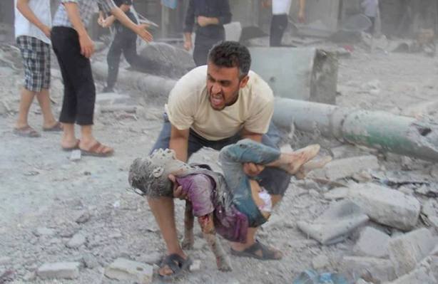 Most of us recognise this picture as being from Aleppo. Aftermath of one of the market bombings by the Syrian regime against a civilian population. It circulates also as Gaza, where those who are then corrected, instead of saying, "this is terrible and  a crime against humanity" say instead, "Well, it REPRESENTS the suffering of the Gazans". The point is lost and truth is not served. 