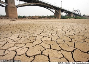Karoon Rivers which dried up due to transferring of its water to central regions of Iran