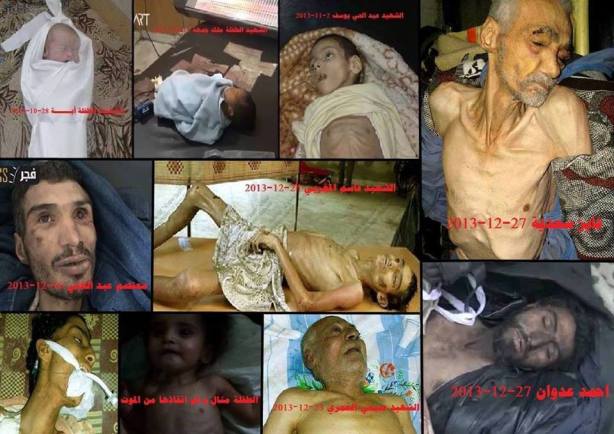 Some of the residents of Yarmouk Palestinian refugee camp in Damascus who have starved to death under the continuing regime siege on the camp, much of which has been destroyed by two years of regime aerial and heavy artillery bombardment.