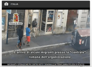 State Police photo of the Roman headquarters of the organ trafficking ring (courtesy RAI)